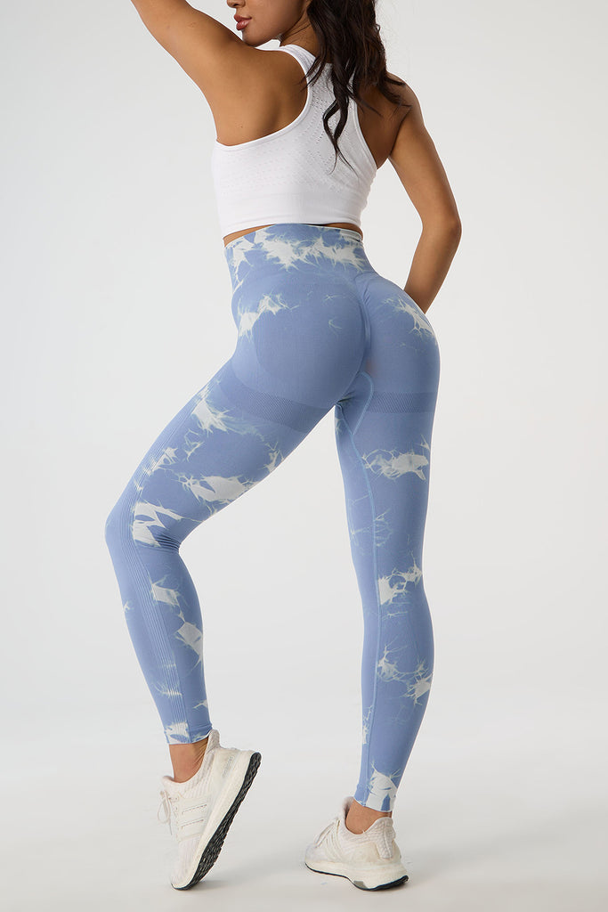 Tie-Dye High Waist Active Pants Trendsi