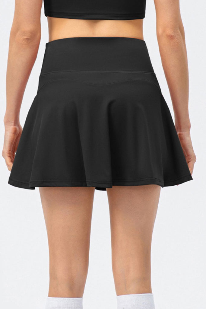 High Waist Wide Waistband Active Skirt Trendsi