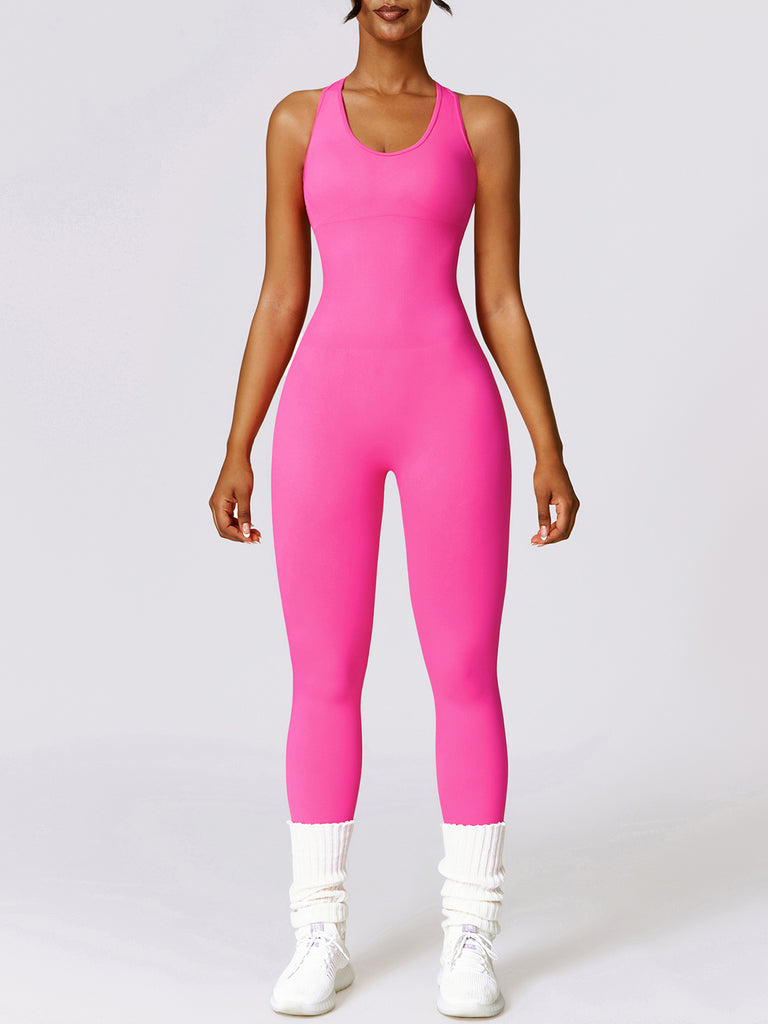 Cutout Racerback Active Jumpsuit Trendsi