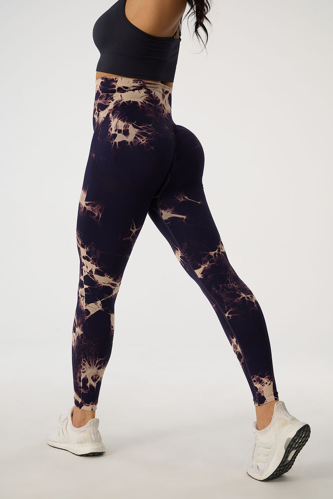 Tie-Dye High Waist Active Pants Trendsi