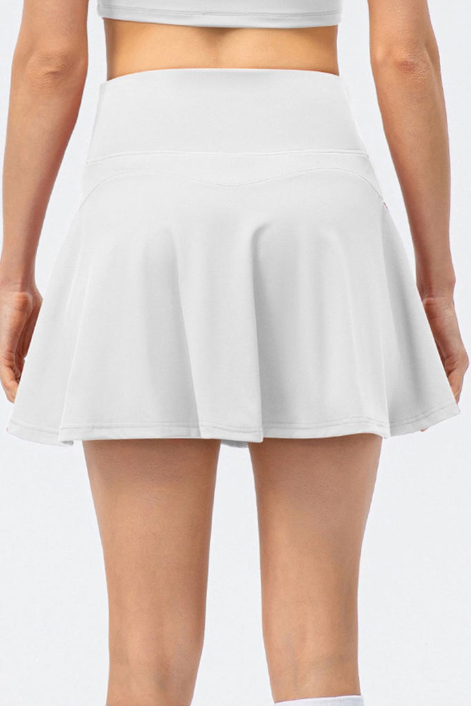 High Waist Wide Waistband Active Skirt Trendsi