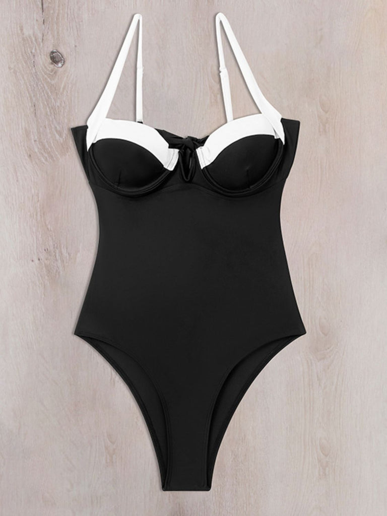 Tied Adjustable Strap One-Piece Swimwear Trendsi