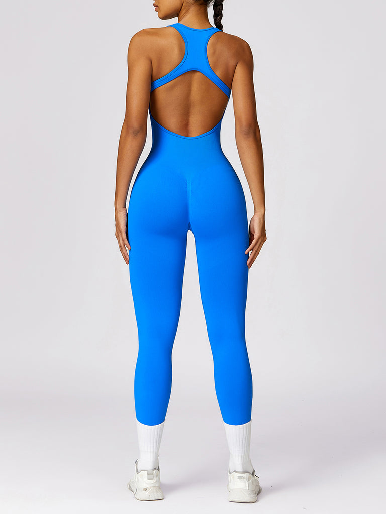 Cutout Racerback Active Jumpsuit Trendsi