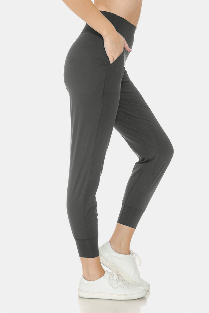 Leggings Depot Wide Waistband Slim Active Joggers Trendsi