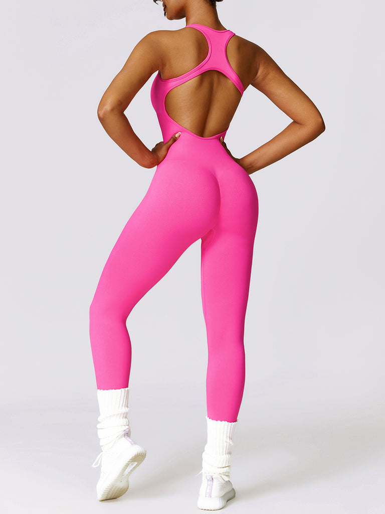 Cutout Racerback Active Jumpsuit Trendsi