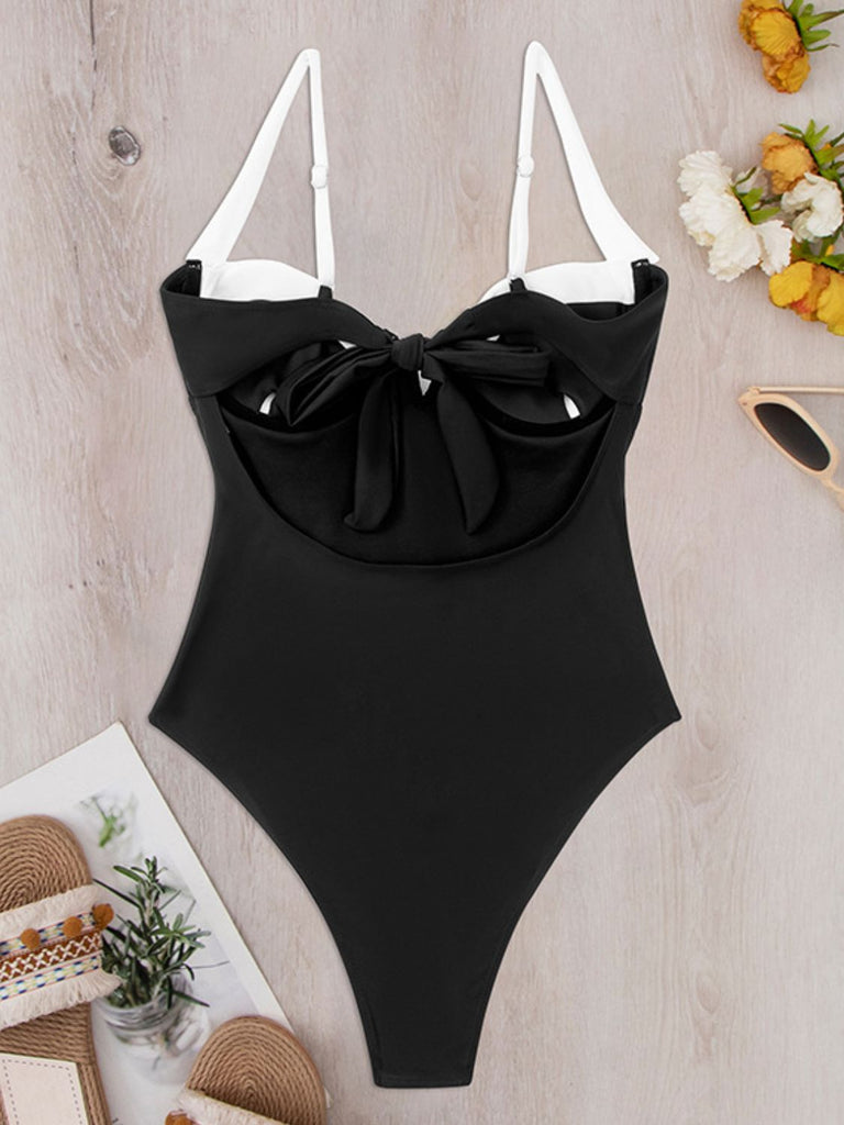 Tied Adjustable Strap One-Piece Swimwear Trendsi