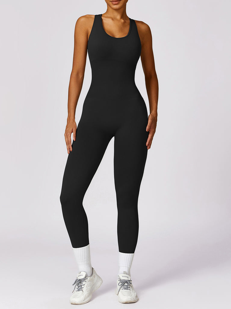 Cutout Racerback Active Jumpsuit Trendsi