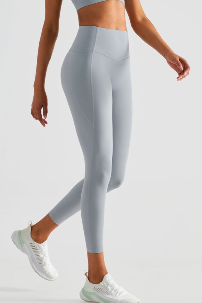 Wide Waistband Sports Leggings with Pockets Trendsi