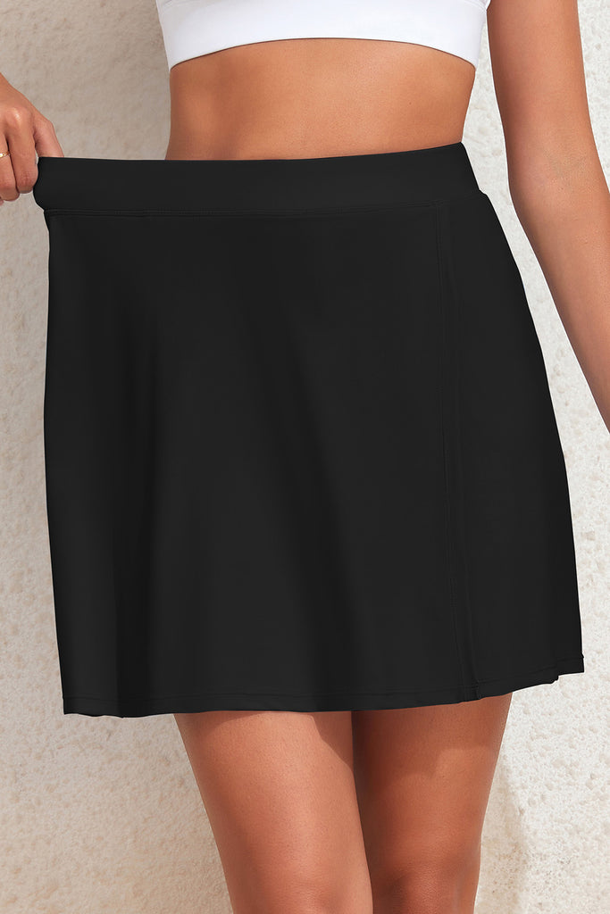 Slit Swim Skort with Pockets Trendsi