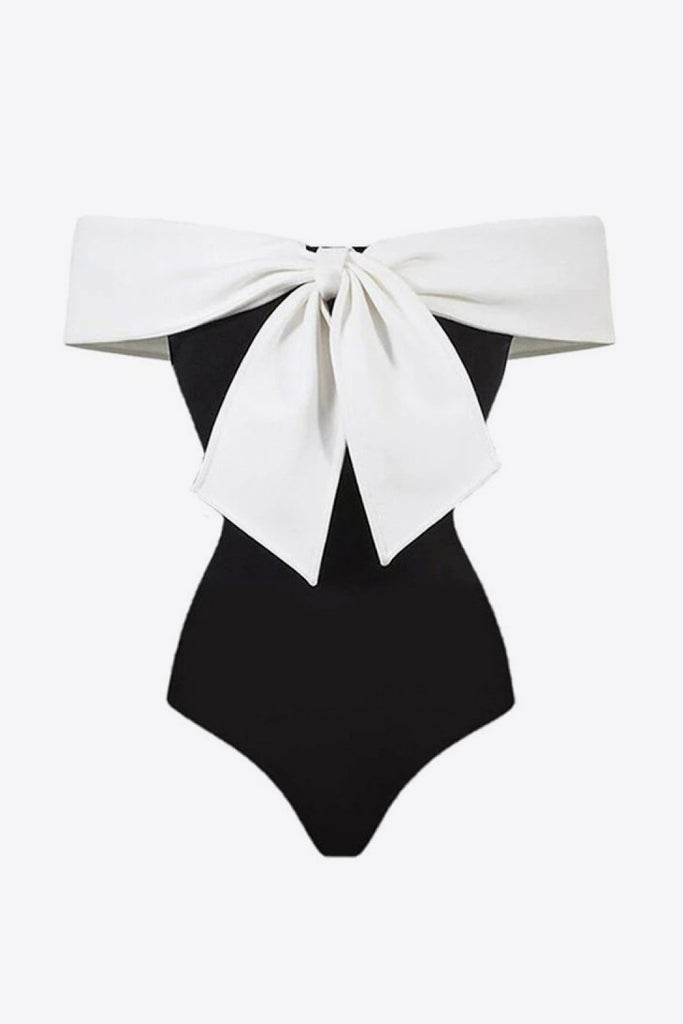 Contrast Bow Detail Two-Piece Swim Set Trendsi