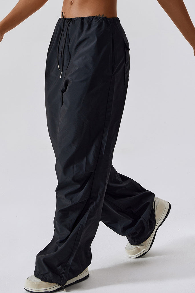 Long Loose Fit Pocketed Sports Pants Trendsi