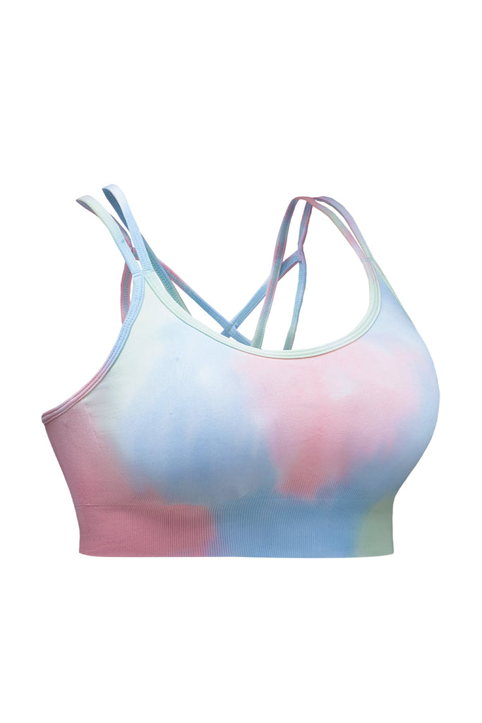 Tie-Dye  Double-Strap Sports Top Trendsi