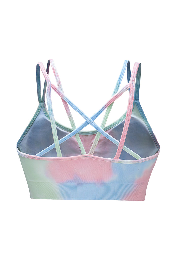 Tie-Dye  Double-Strap Sports Top Trendsi