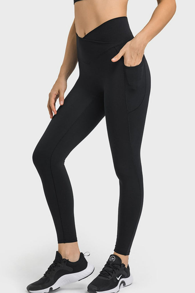 V-Waist Yoga Leggings with Pockets Trendsi