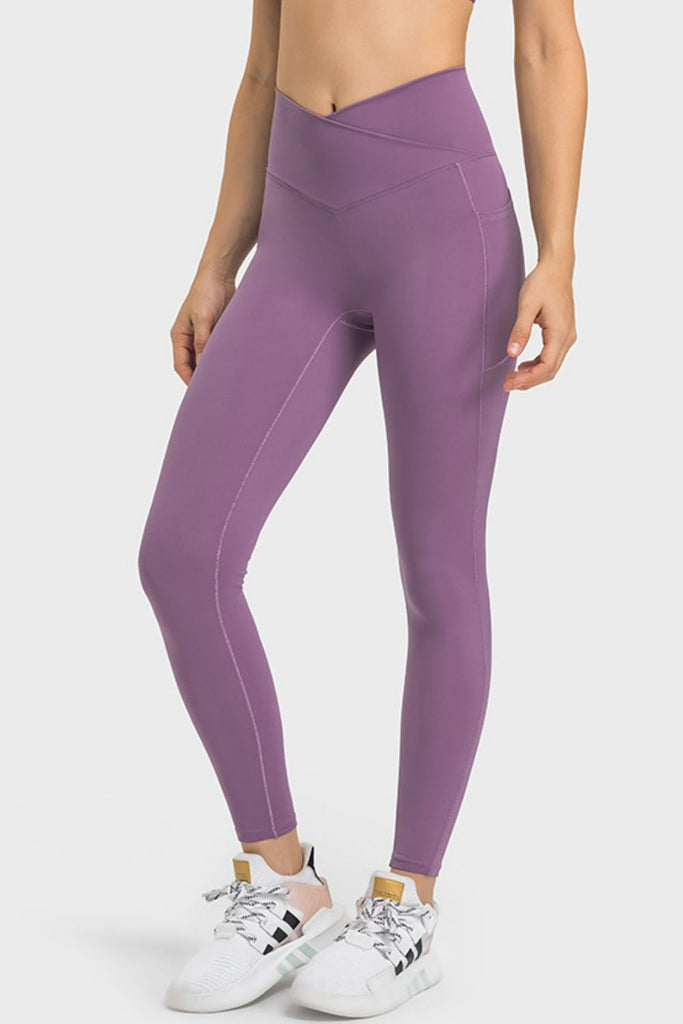 V-Waist Yoga Leggings with Pockets Trendsi