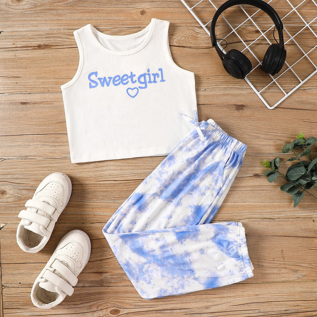 SWEET GIRL Tank and Tie-Dye Joggers Set Trendsi