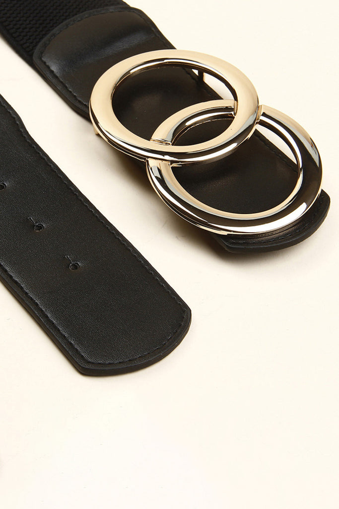 Zinc Alloy Buckle Elastic PU Belt Trendsi