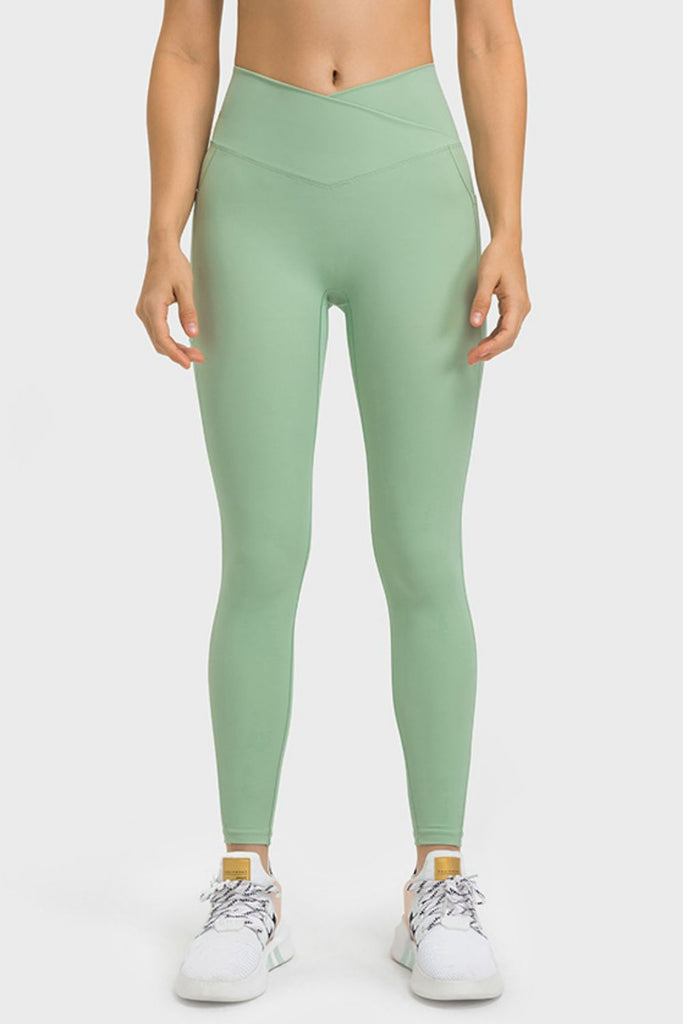 V-Waist Yoga Leggings with Pockets Trendsi