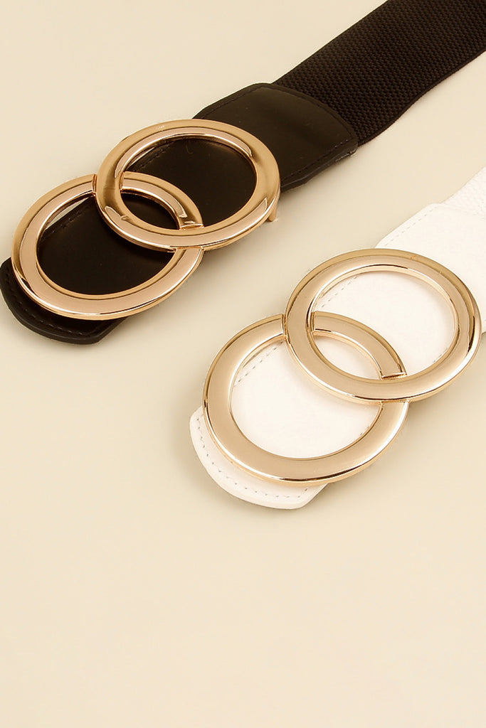 Zinc Alloy Buckle Elastic PU Belt Trendsi