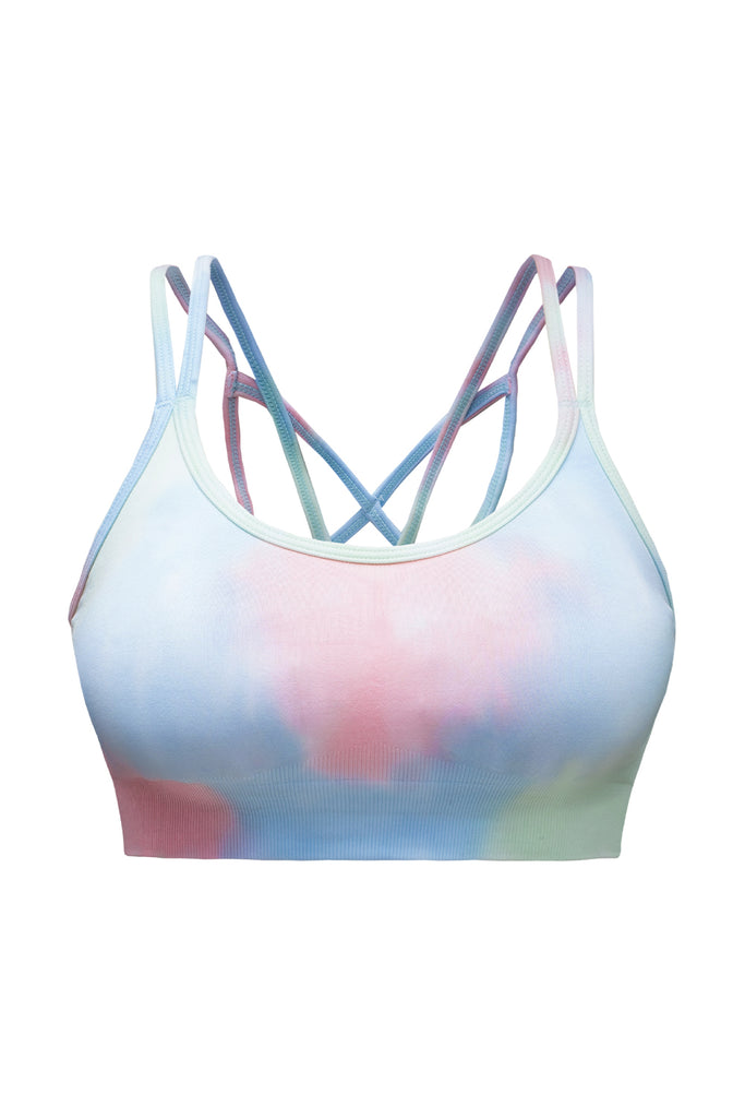 Tie-Dye  Double-Strap Sports Top Trendsi