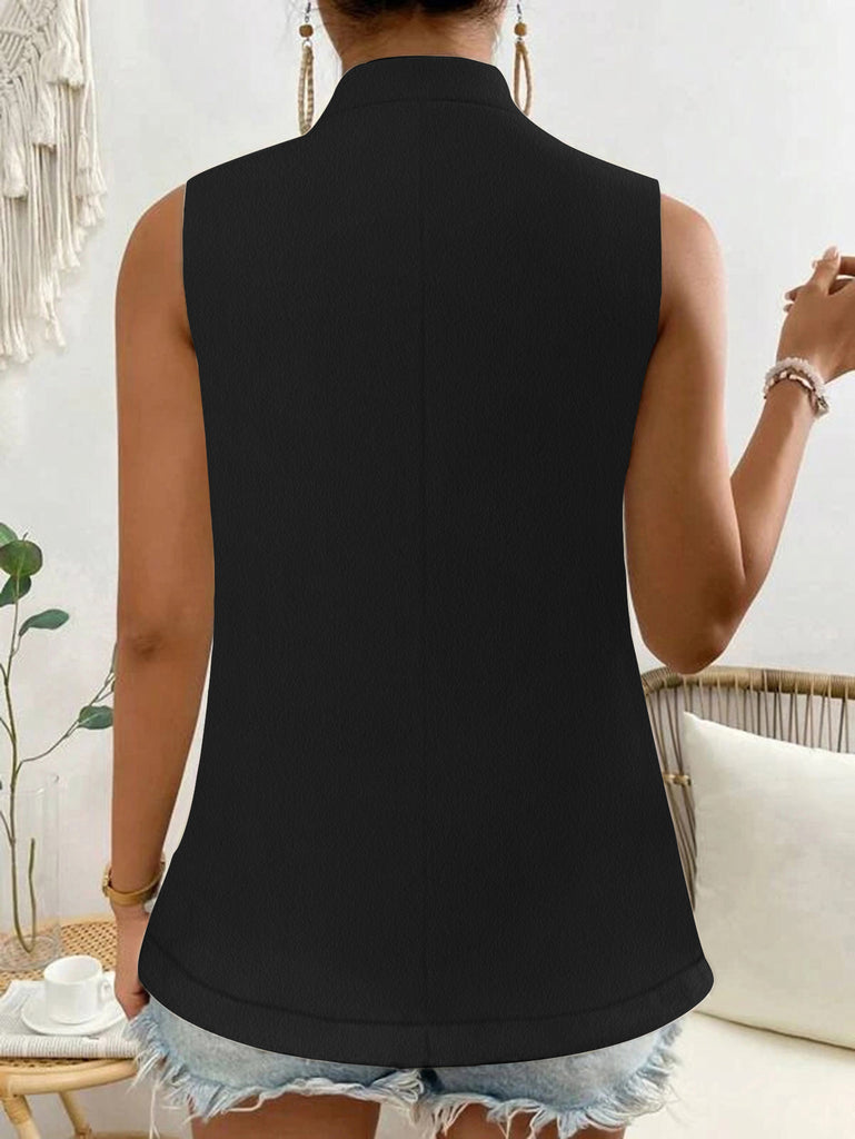 Open Front Longline Vest Trendsi