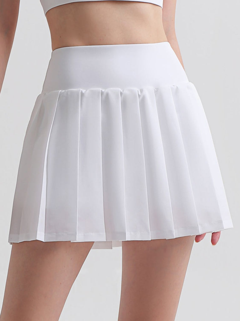 Pleated Elastic Waistband Sports Skirt Trendsi