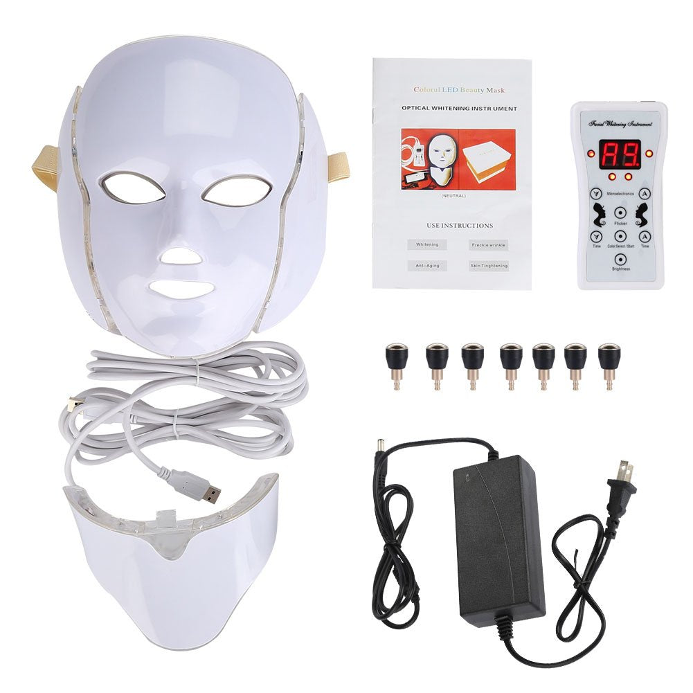 7 Colors Light LED Facial Mask Anti Acne Therapy Face Whitening the ModernMonroe