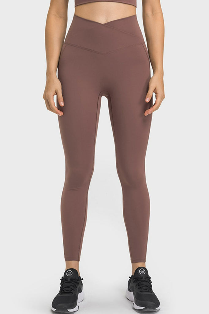 V-Waist Yoga Leggings with Pockets Trendsi