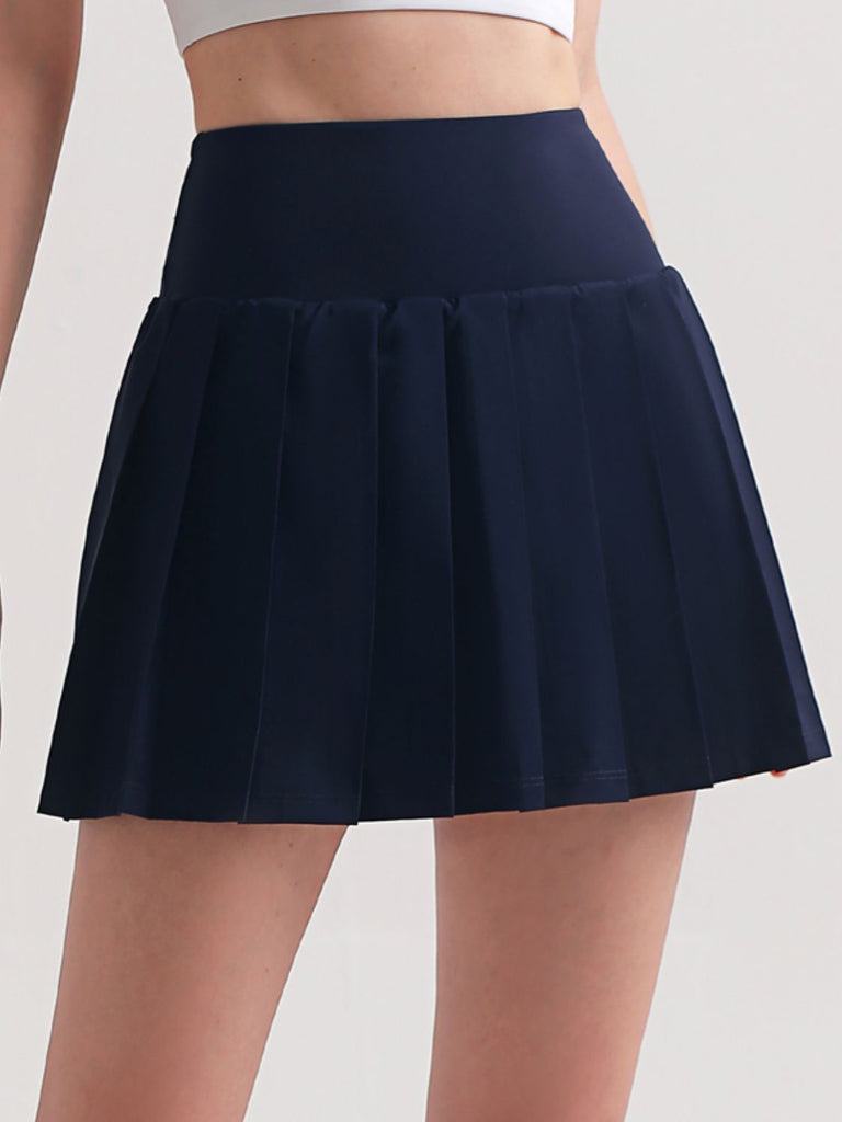 Pleated Elastic Waistband Sports Skirt Trendsi