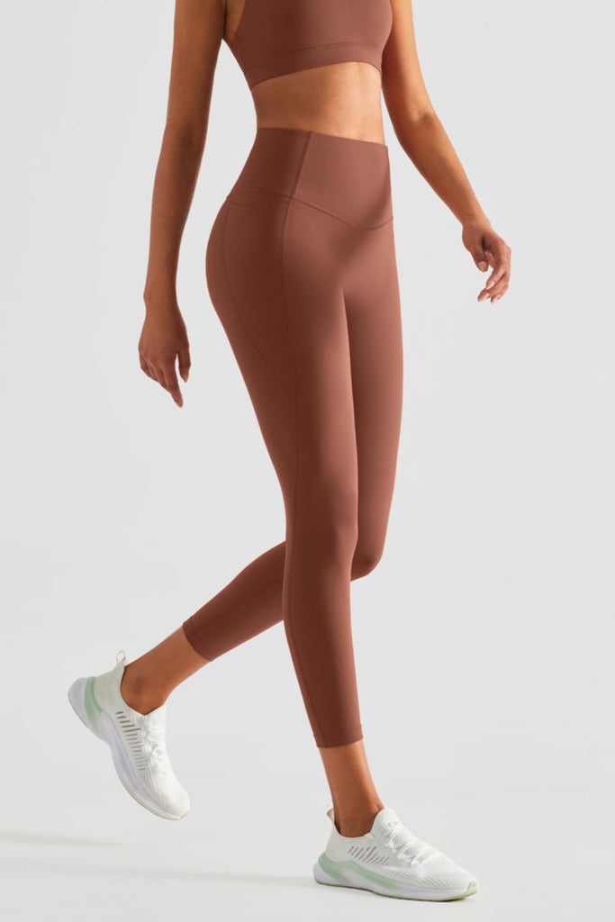 Wide Waistband Sports Leggings with Pockets Trendsi