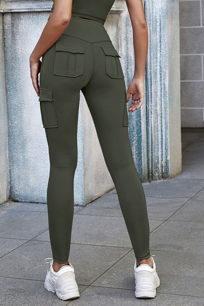 High Waist Leggings with Pockets Trendsi