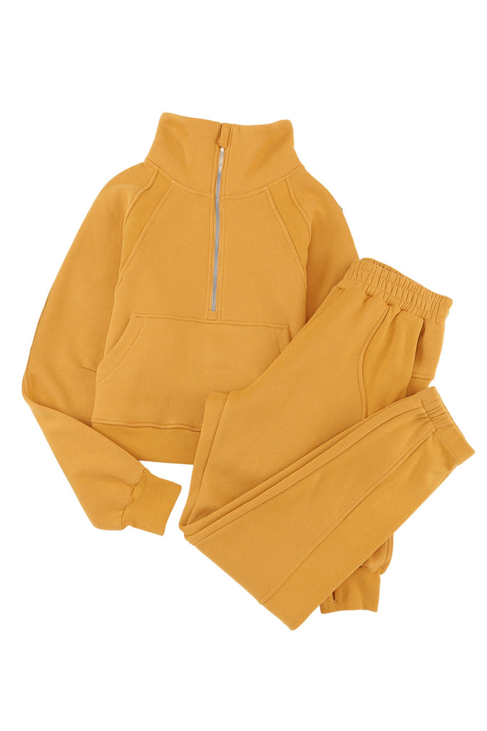 Half-Zip Sports Set with Pockets Trendsi