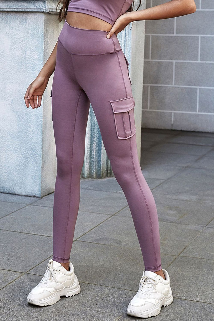 High Waist Leggings with Pockets Trendsi