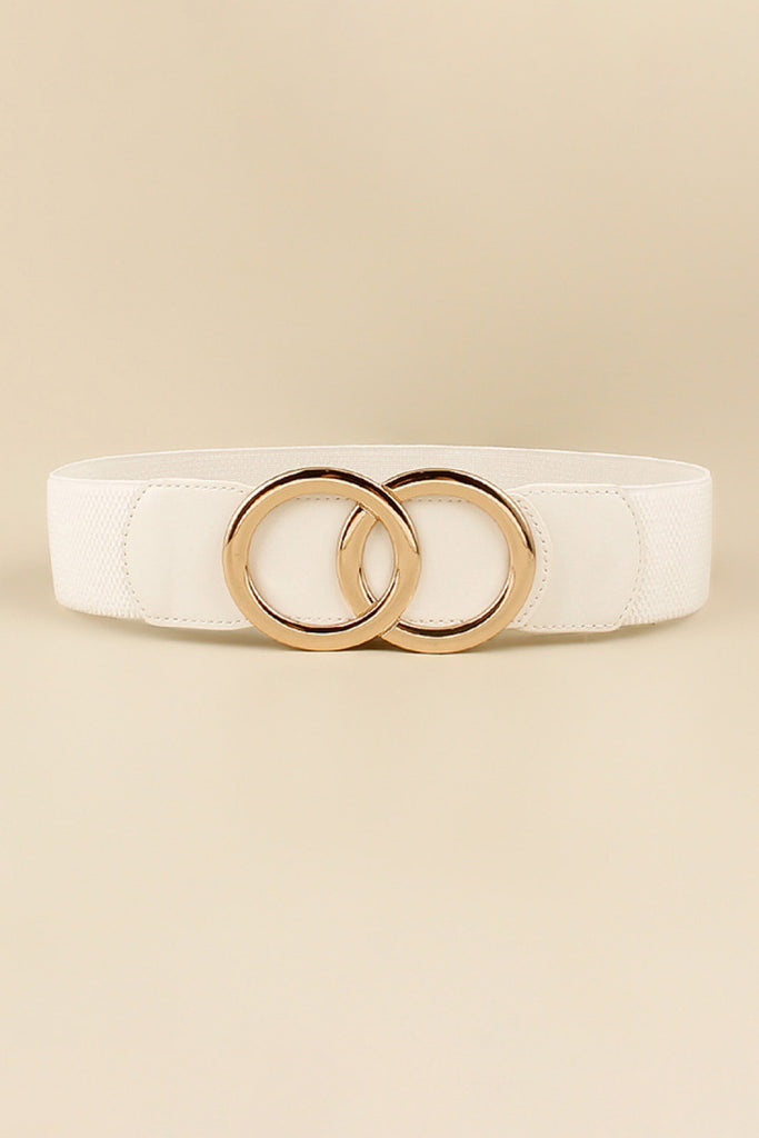 Zinc Alloy Buckle Elastic PU Belt Trendsi