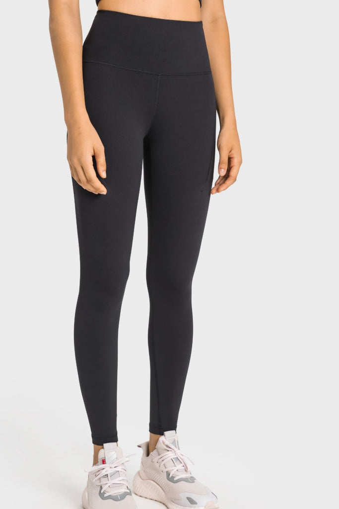 High-Rise Wide Waistband Pocket Yoga Leggings Trendsi