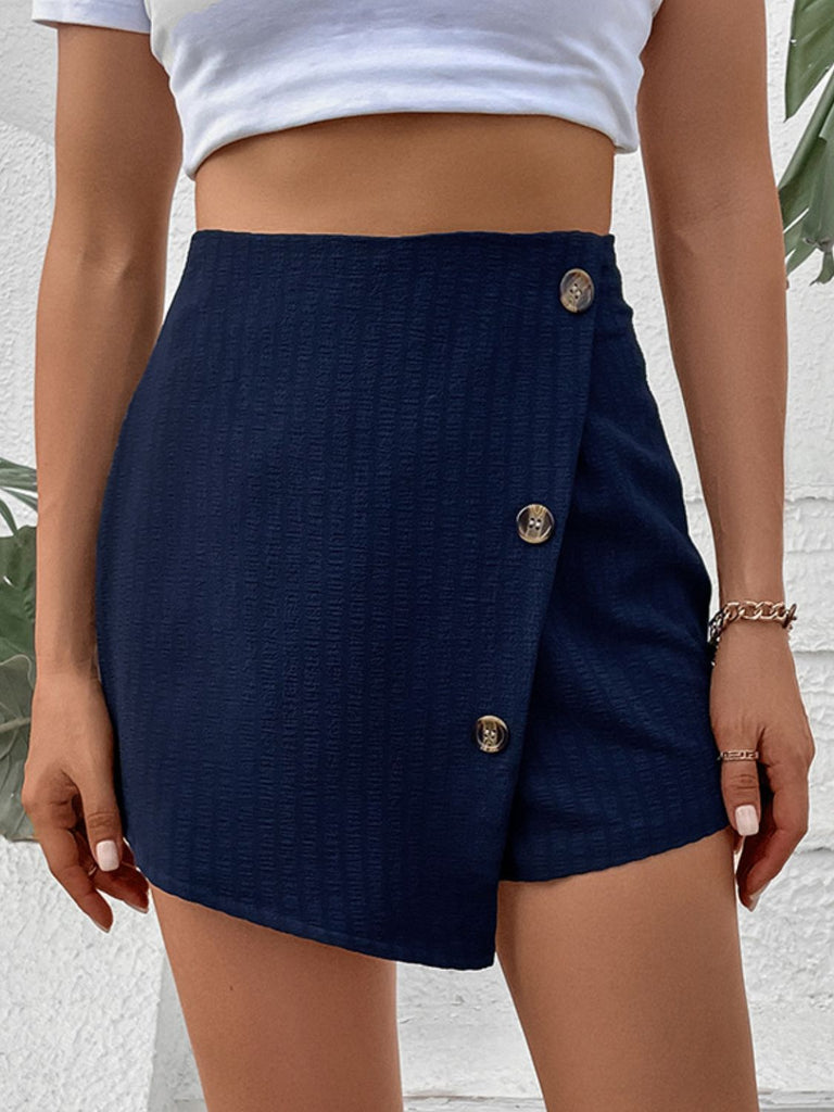 Zip-Back High Waist Shorts Trendsi