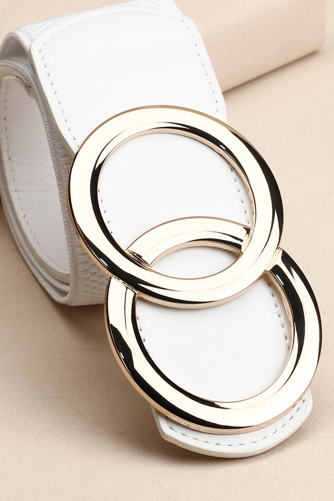 Zinc Alloy Buckle Elastic PU Belt Trendsi