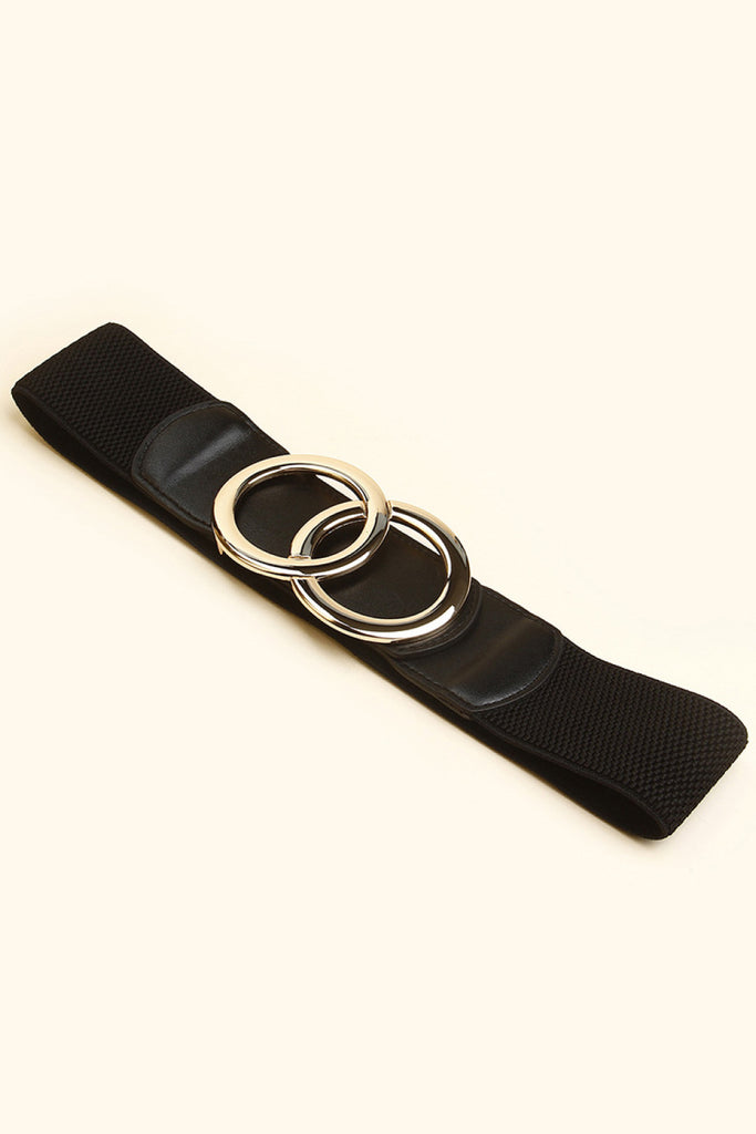 Zinc Alloy Buckle Elastic PU Belt Trendsi