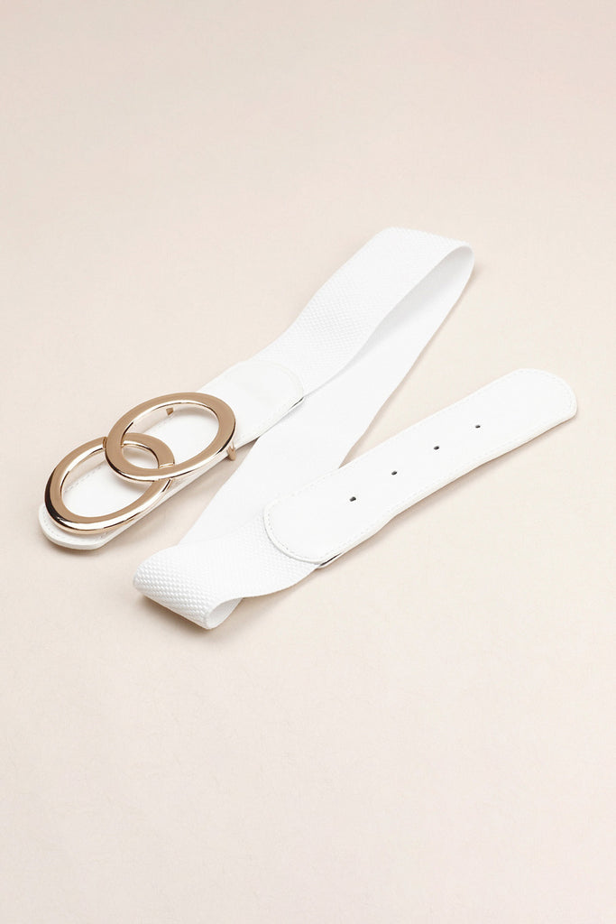 Zinc Alloy Buckle Elastic PU Belt Trendsi